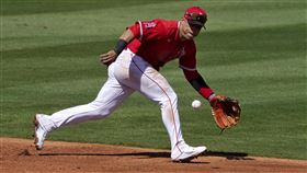 ▲天使游擊手伊格雷西亞斯（Jose Iglesias）秀撲接美技。（圖／美聯社／達志影像）