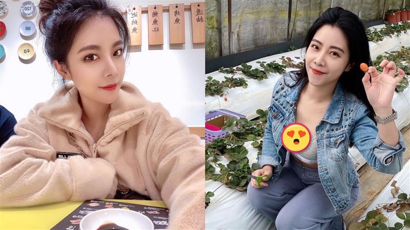 長榮隋棠採草莓露邪惡視角　網全羞翻
