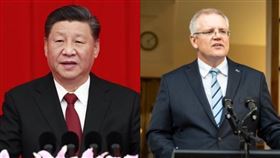 習近平,澳洲總理莫里森 圖／翻攝自新華網、Scott Morrison Twitter