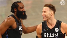 James Harden與Blake Griffin聯手幫助籃網擊敗活塞。（圖／翻攝自籃網官方推特）