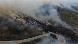 苗栗公墓大火！空拍驚見焦黑山林慘況