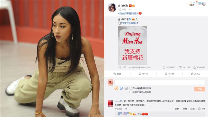 中國女星假挺新疆棉？一動作惹怒陸網