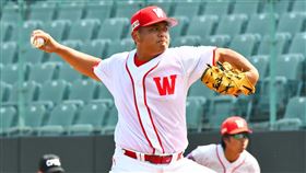 胡智為代表味全龍二軍出賽。（資料圖／味全龍提供）