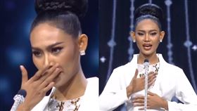 緬甸佳麗Han Lay登台向國際求救。（圖／翻攝自Miss Grand International）