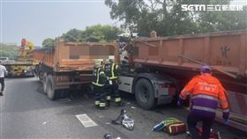 國道,聯結車,追撞,新北,翻攝畫面