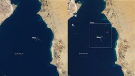 NASA衛星照曝光…「密麻小點」擠滿蘇伊士灣！　堵塞前對比超驚人(圖/翻攝自NASA Earth Observatory)