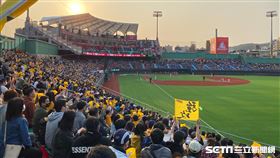 天母棒球場龍象大戰滿場球迷。（圖／記者王怡翔攝影）