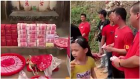 富豪回老家掃墓　發紅包1人1.7萬（圖／翻攝自網易新聞）