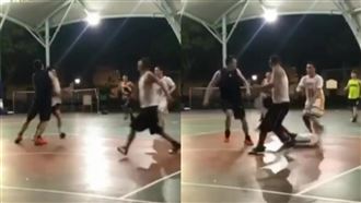 影像曝光！男上籃遭惡漢撞飛顱內出血