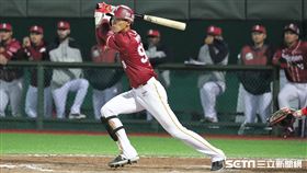 ▲樂天桃猿外野手陳晨威適時安打幫助球隊先馳得點。（圖／記者劉彥池攝影）