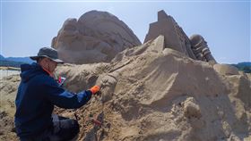 福隆,沙雕,藝術,沙灘,夏季,皮克斯,玩具總動員