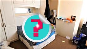 貝絲在房仲網看見一張奇怪照片，可以看見雙人床上有著明顯人形（圖／翻攝自貝絲推特）