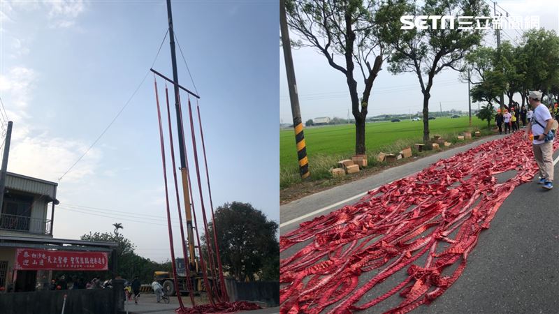 倒數進北港！鞭炮高掛10層樓迎接