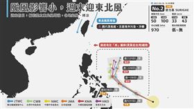 舒力基恐轉強颱這兩天最近台，專家：與先前預報有較大變化（圖／翻攝自天氣即時預報）