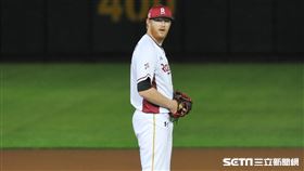 ▲樂天桃猿先發投手霸林爵。（圖／記者劉彥池攝影）