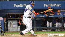 ▲富邦悍將一壘手林益全出棒過半，吞下單場第2次三振。（圖／記者劉彥池攝影）