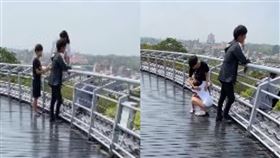 急勸「別爬欄杆」屁孩情侶回：X你娘（圖／翻攝自爆料公社公開版臉書）