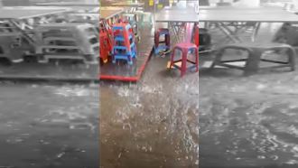 不只下雨還夾冰雹 清境農場暴雨狂下