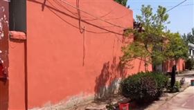 ▲棗莊一整條街都刷成同樣顏色。（圖／翻攝自微信）