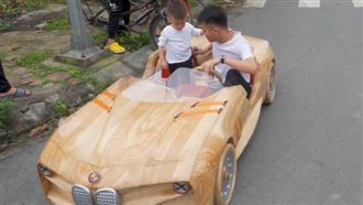 超強老爸手作BMW跑車！同學全羨炸
