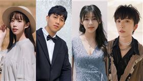 何孟遠（左二）被爆出劈腿采子（左三），背叛荳荳（左一）。采子又被證實戴邱鋒澤（右一）綠帽。（圖/翻攝自IG）