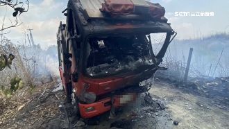 田寮火警刮山谷風　水箱車反遭火吞噬