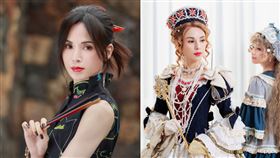 李若彤受網紅邀請一起玩角色扮演／蘿莉塔服裝。微博