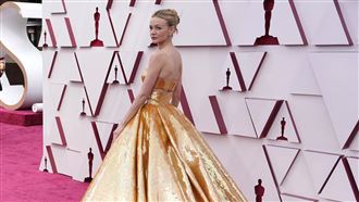 凱莉金禮服搶小金人　亞曼達深Ｖ露溝