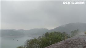 日月潭終於下雨了 滂沱大雨