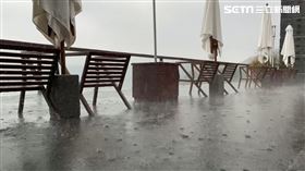 日月潭終於下雨了 滂沱大雨