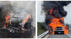 藍寶堅尼國道燒光　起火原因畫面曝光（圖／翻攝畫面）