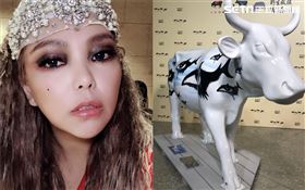 以張惠妹的淚眼為發想的「聽海淚牛」。（圖／記者林芷卉攝影）