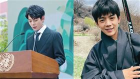 丁真日前受邀聯合國演講，20年沒受正規教育的他完全蛻變。（圖／翻攝自微博）