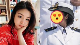國軍少尉撞臉陳妍希！意外釣爸爸親回（合成圖／翻攝自陳妍希、中華民國海軍臉書）