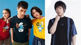 阿信所屬潮牌首度聯名比利時經典卡通藍色小精靈。（圖／STAYREAL提供）