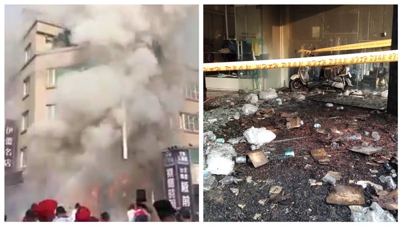 北港媽祖出巡傳意外　犁炮堆燒服飾店