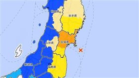 日本宮城外海6.6地震！網嚇：感覺「比之前還要大」（圖／翻攝自日本氣象廳）
