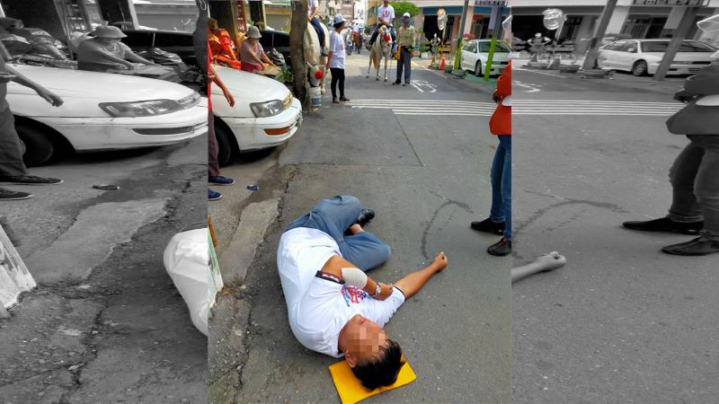 傻眼！高雄男遭「馬頭」撞傷濺血倒地