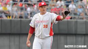 ▲味全龍投手廖任磊。（圖／記者劉彥池攝影）