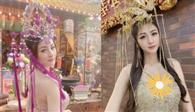 宮廟,禮生,雪岑,溜冰鞋。(組合圖/翻攝自雪岑IG)