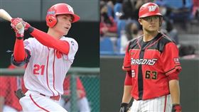 ▲味全龍李凱威、蔣少宏。（圖／記者劉彥池攝影）