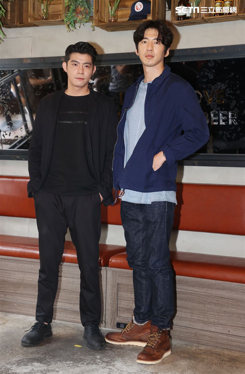 王柏傑、傅孟柏出席台灣首部美食結合警匪動作的影集「美食無間」卡司發佈會。（記者邱榮吉/攝影）