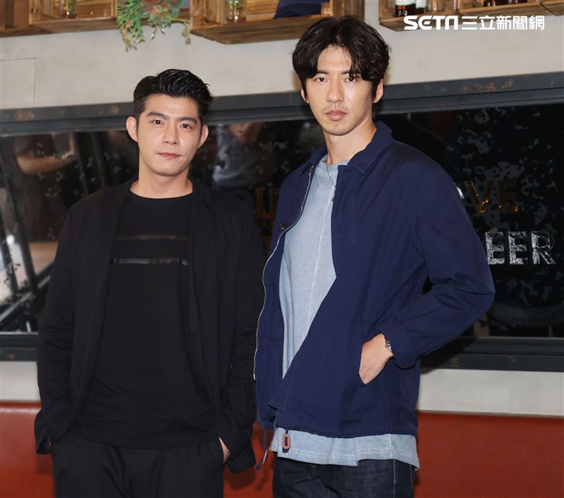 王柏傑、傅孟柏出席台灣首部美食結合警匪動作的影集「美食無間」卡司發佈會。（記者邱榮吉/攝影）