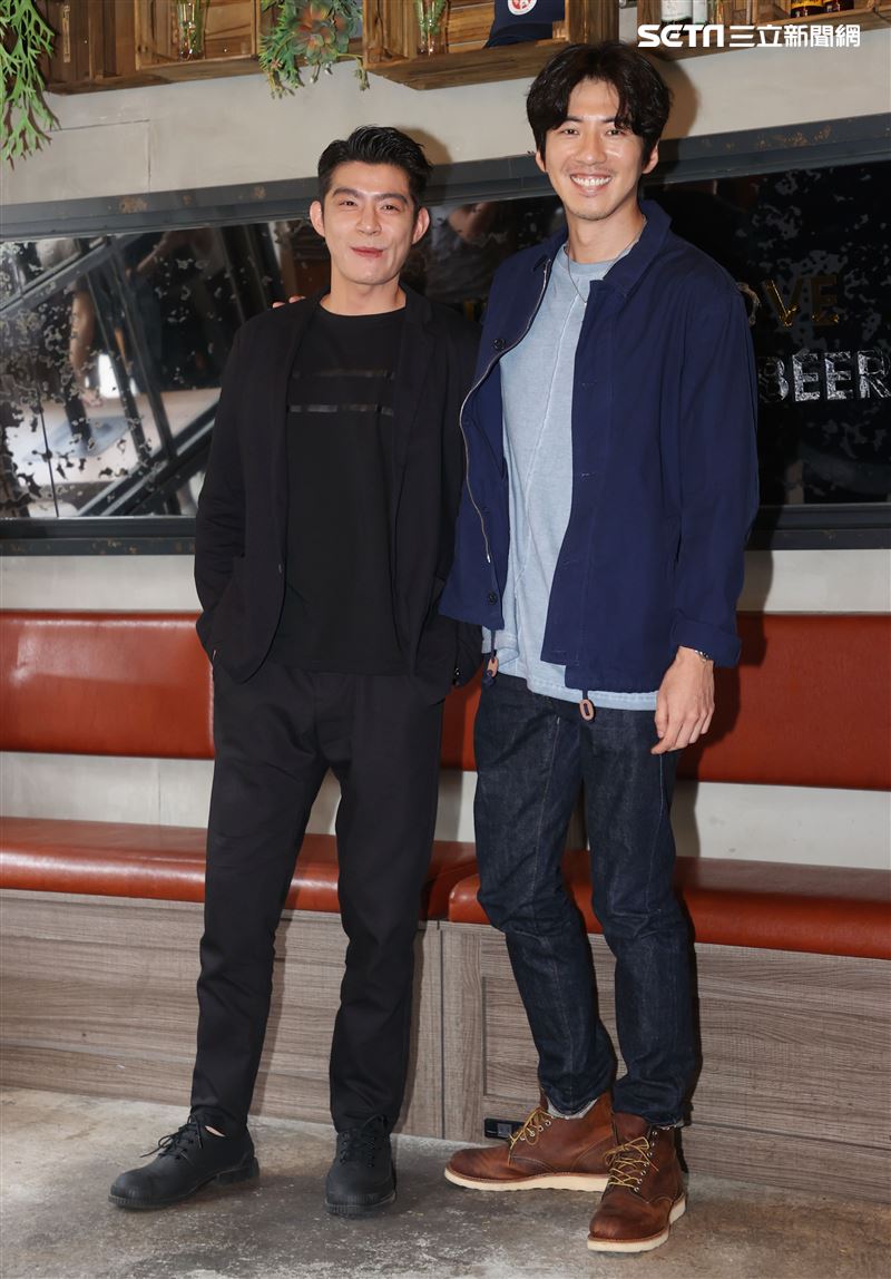 王柏傑、傅孟柏出席台灣首部美食結合警匪動作的影集「美食無間」卡司發佈會。（記者邱榮吉/攝影）