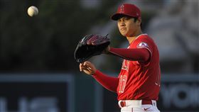 ▲大谷翔平美技沒收強襲球。（圖／美聯社／達志影像）