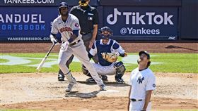 ▲柯爾（Gerrit Cole）挨了艾瓦瑞茲（Yordan Alvarez）2轟。（圖／美聯社／達志影像）