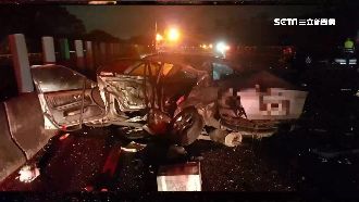 國3竹崎段8車連環撞　4人傷急送醫