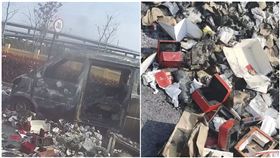 貨車載「3786萬元貨物」！送貨員竟放火燒了　真相超怒（圖／翻攝自新民晚報微博、澎湃新聞）