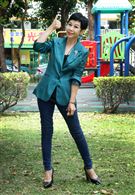 李秀媛跨入以蔬食為主的椅電商產業。（記者邱榮吉/攝影）