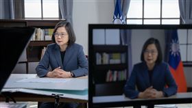 蔡總統哥本哈根民主高峰會視訊會議演說總統蔡英文10日在第4屆「哥本哈根民主高峰會」視訊會議發表演說，呼籲全球民主夥伴團結合作、守護共享價值、確保區域安全及穩定。（總統府提供）中央社記者葉素萍傳真 110年5月10日